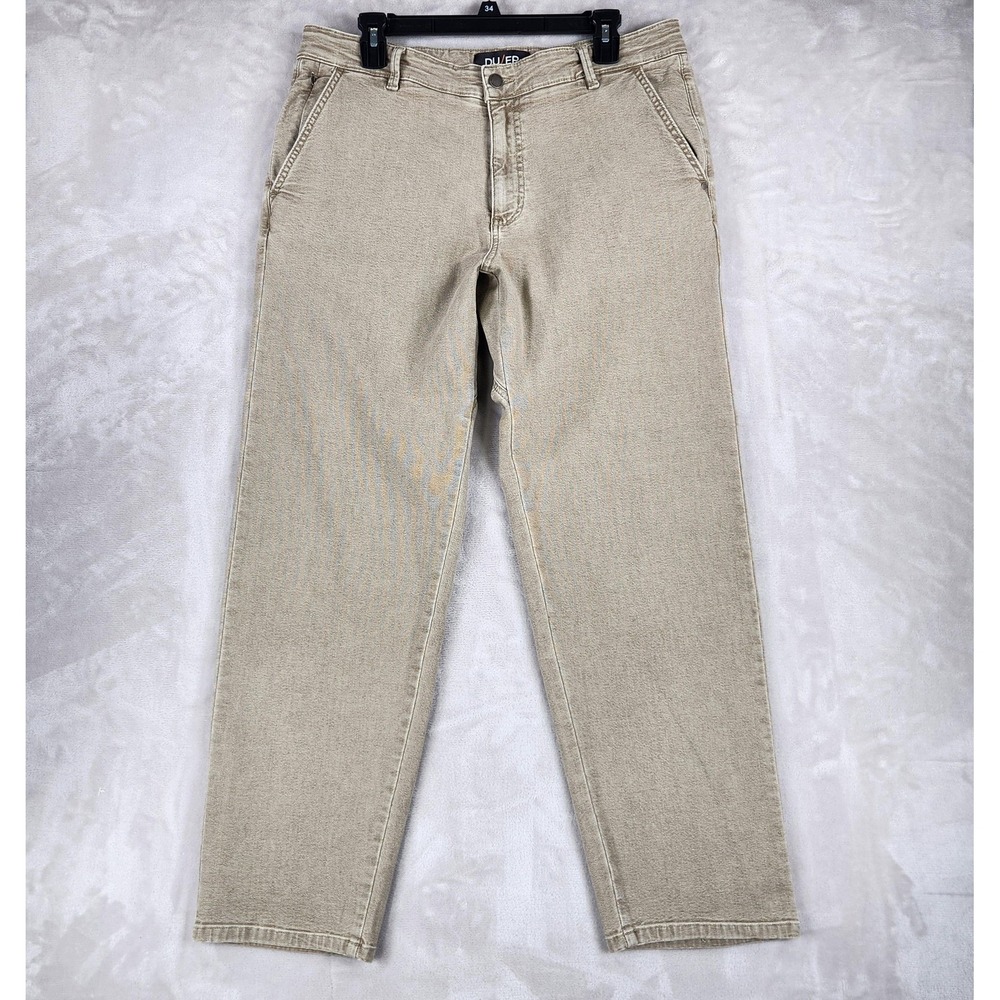 DUER Pants Mens 34x30 Beige Relaxed Straight Stretch Canvas Chino Workwear